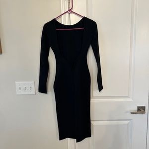 NWT Va Va Voom Black Backless Midi Dress Size Small